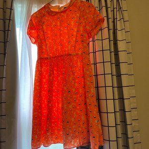 Orange Peter-Pan Collar Dress